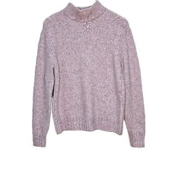 J. Crew Super Soft Yarn Wool Alpaca Mock Neck Sweater Lilac Large Cozy Academia - Picture 2 of 6